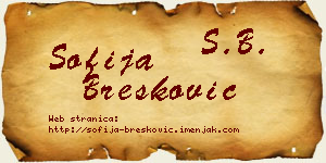 Sofija Brešković vizit kartica